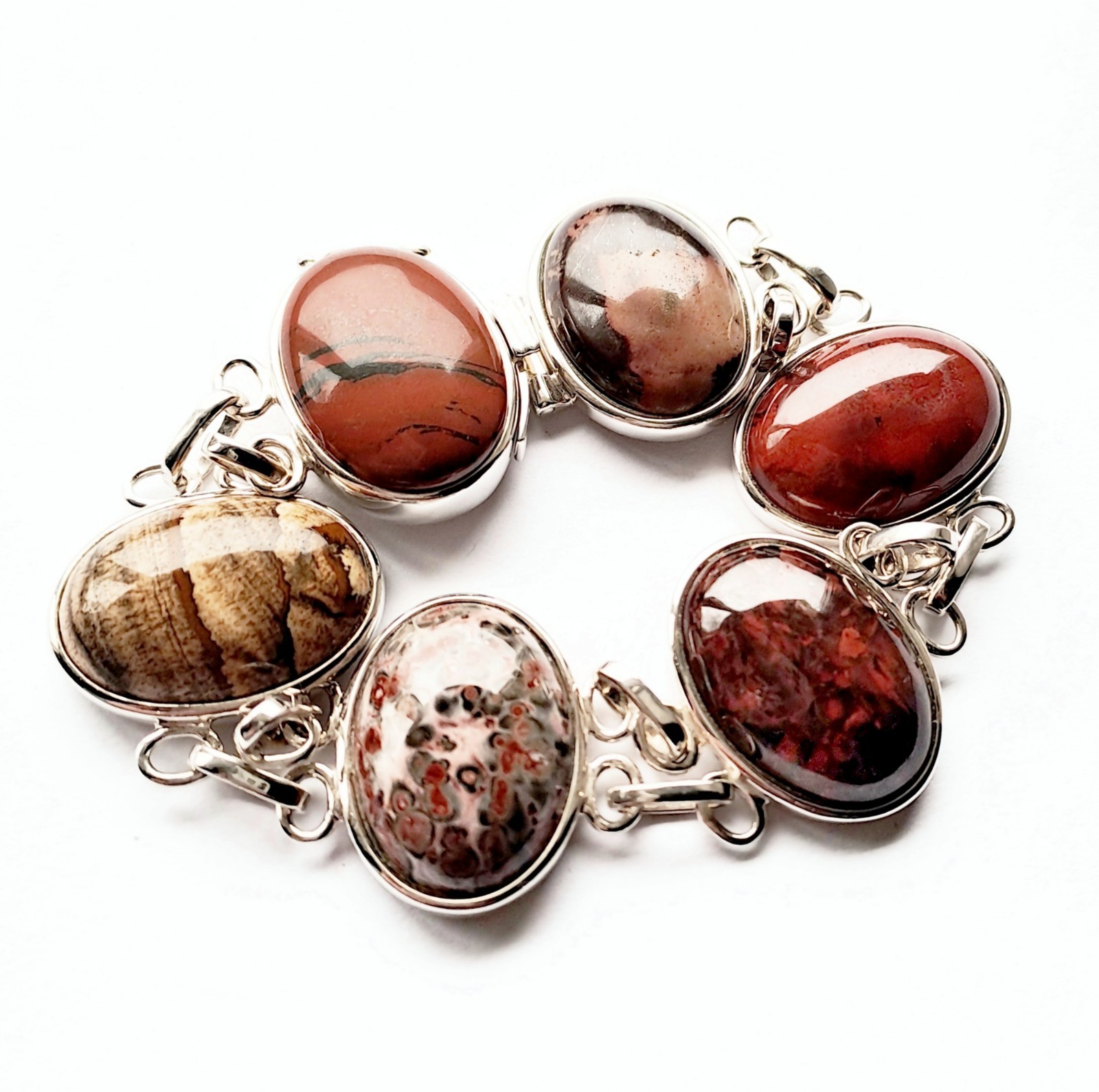 Vintage Whitney Kelly Sterling Silver & Agate Heavy Bracelet gallery