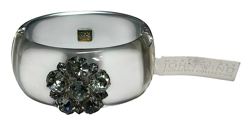 Maximal Art John Wind Charm Cuff Bracelet Moon Glow Gray Hinged Magnetic Clasp gallery