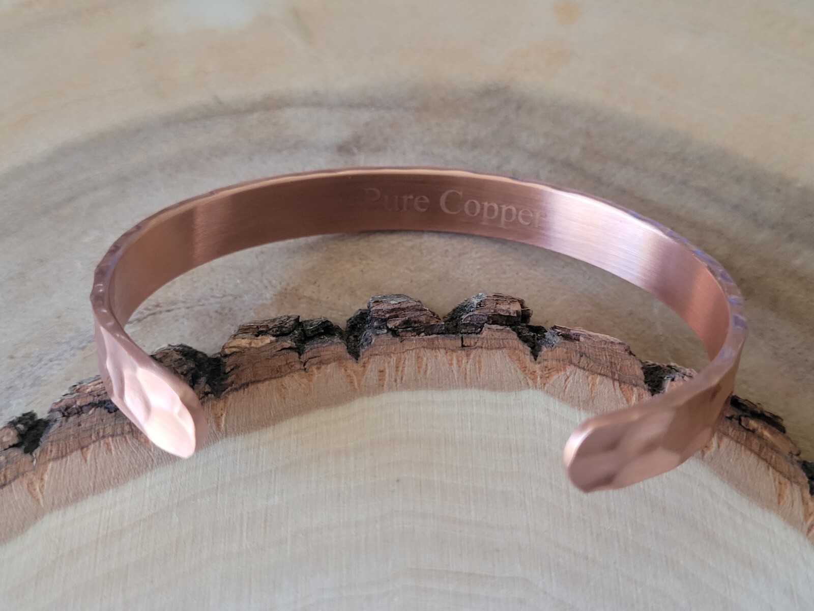 Hammered Solid Pure Copper Magnetic Cuff - Arthritis Therapy Adjustable Bracelet gallery