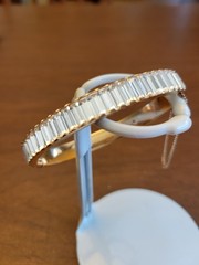 Michael Kors Gold Tone Hinged Bangle Bracelet With Baguette Stones – SPARKLY!!