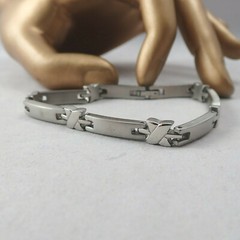 Modern Stainless Steel 7 1/4″ x Panel 5mm Wide Bracelet by WS