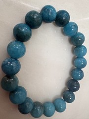 10mm Natural quality Light Clear Blue Apatite Crystal Beads Bracelet AAAA