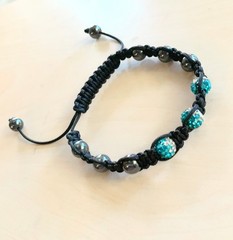 Disco Ball bracelet Shamballa style macrame cord bracelet crystal adjustable