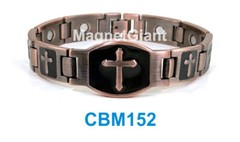 Large Cross – Men Copper link high power Magnetic bracelet Size 6 -12 inch