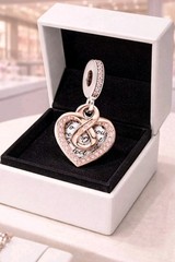 Authentic Pandora 925 Two-Tone Mum Infinity Heart Charm 782641C01 W/box B88 Sale