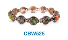 Millifiori Glass beads – Women Copper link high power magnetic bracelet