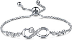 Anniversary Birthday Gifts for Women Mom Wife Infinity Love Zirconia Bracelet