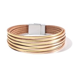 Colorful Stone Leather Bracelets – Megnet Snap Wrap Bracelet Healing Bead Bangle