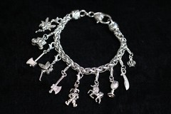 Fantasy Fairytale Charm Bracelet Silver Pewter Charms 8″ Interchangeable