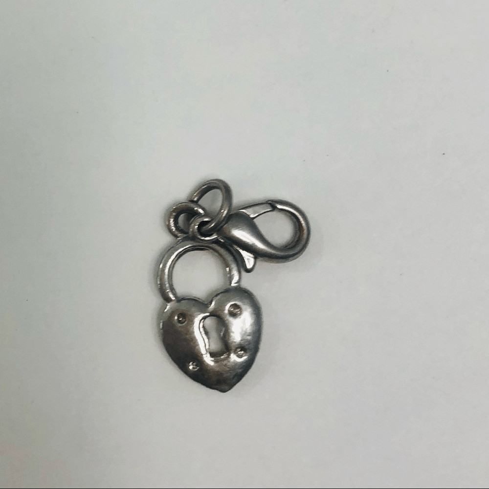 heart and lock dangle charm silver tone lobster claw hook closure gallery