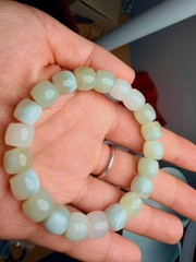 hetian jade river pebble white with blue skin RARE 和田玉新疆籽料白底带蓝皮