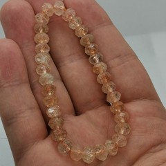 Natural Gold Copper Rutilated Quartz Bracelet Diamond Cut Bead