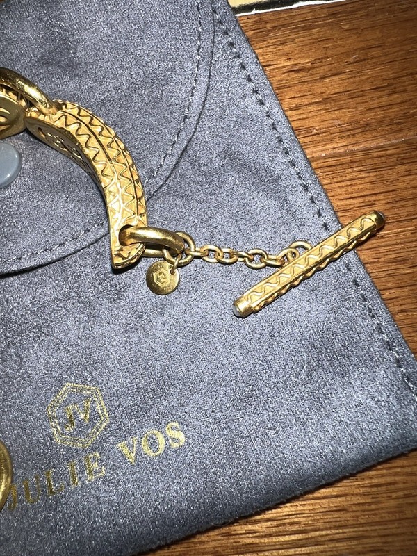 NEW Julie Vos Toggle Link Bracelet 24k Gold Plated Adjustable Retired Bohemian gallery