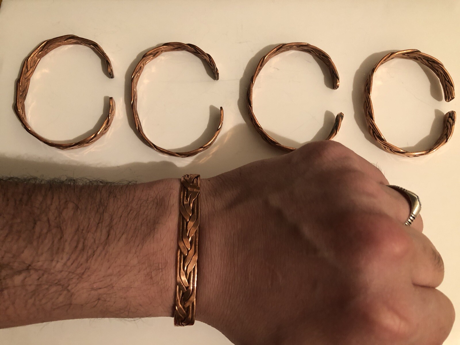 Handmade Copper Magnetic Bracelet (0.7 Oz, 20g, 6.15” long) Adjustable Unisex gallery