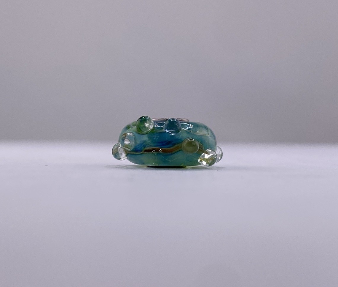 Elfbeads Ocean Bubble Glass Bead New – Retired Artisan Lampwork Charm gallery