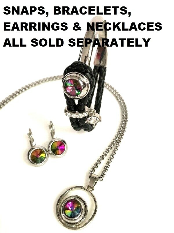 Mini Snap Jewelry Rainbow Crystal Rhinestone Stud fits 12mm Petite Ginger Charm gallery