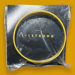 Livestrong Yellow Silicone Awareness Bracelet Wristband, Stretch Slip-On 9 in.