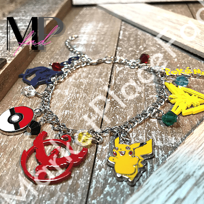 Pokemon GO Charm Bracelet Lobster Claw Closure Fashion Vintage Jewelry GIFT BOX gallery