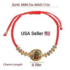Mexican Bracelets San Judas Tadeo Charms Braided Bracelet Virgin Mary Religious