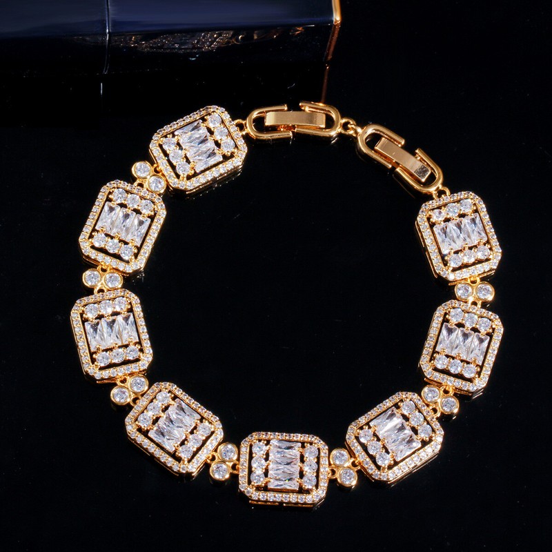 Top White Baguette Cubic Zirconia CZ Square Tennis Bracelet for Women Engagement gallery