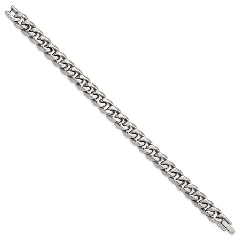 Titanium Polished 10.00mm Curb Chain Bracelet 8" 19.87gm Gift for Mother gallery