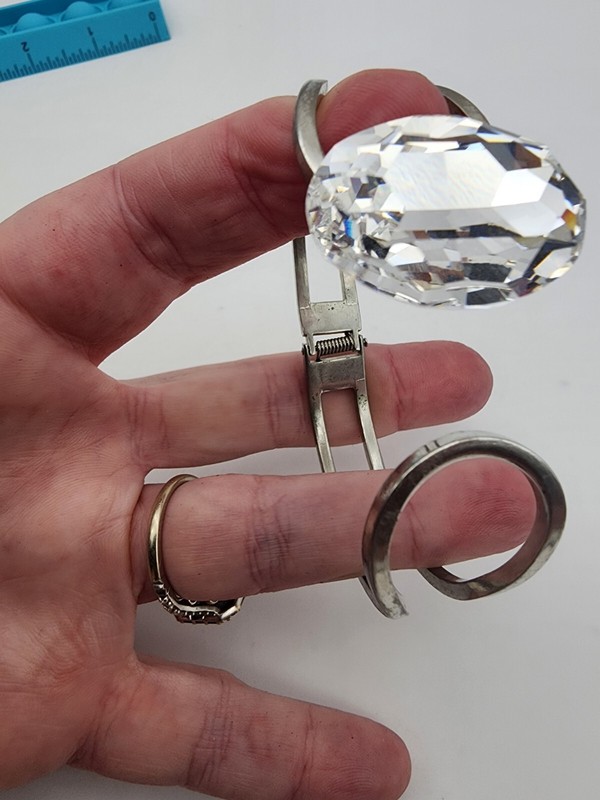 Jumbo Round-Cut Clear Crystal Bangle Bracelet gallery