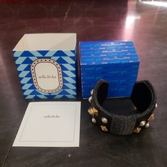 Stella & Dot Crush It Bow Tie Cuff Bracelet Studded Faux Pearls B521G
