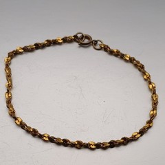 Gold Tone Rope Chain Link Bracelet – Spring Ring Clasp, No Main/Side Stone