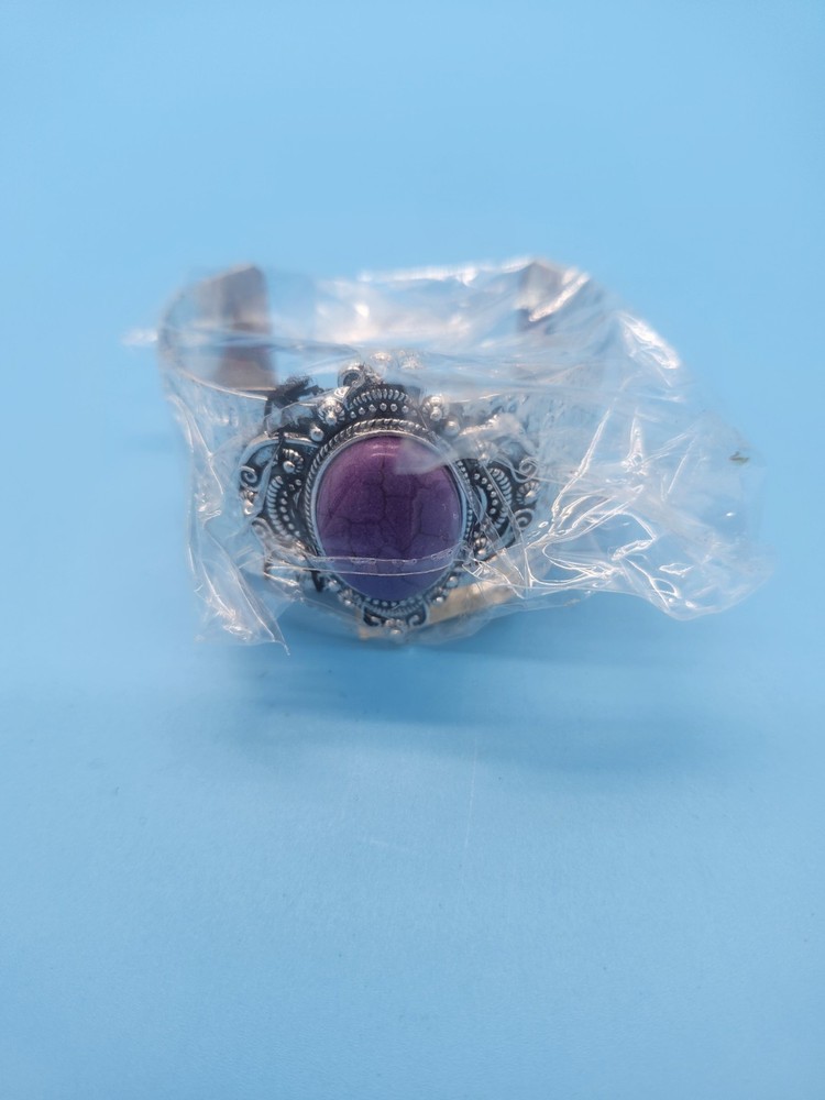 Paparazzi “Yes I CANYON” Purple Stone Cuff Bracelet Silver Tone Western Boho