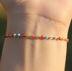 Elegant Gold Color Bracelet 18K Gold Plated Multi-Color Floral Charm Designer