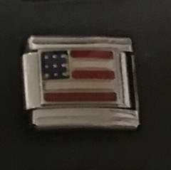 American Flag Wholesale Italian Charm Enamel 9mm Link K40