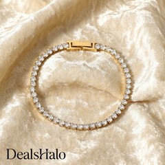 18K Gold Plated Zircon Tennis Bracelet for Women Stainless Steel Jewelry