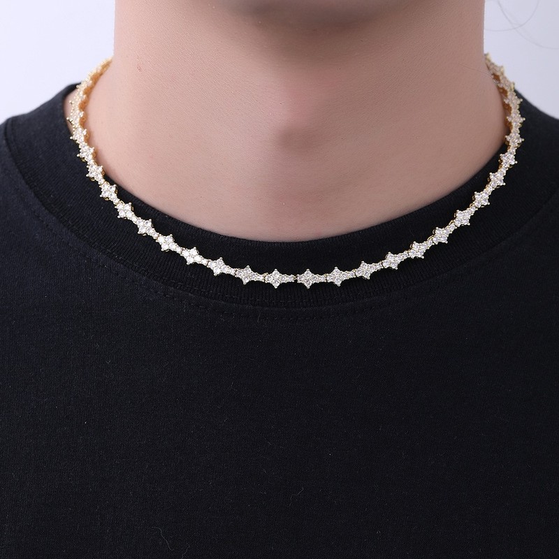 Hip Hop Iced Out CZ Zircon Tennis Bracelet Charm Chain Necklaces Pendant 6.5MM gallery