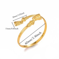 Unisex Bracelet Stylish Egyptian Nefertiti Bangles Africa Couple Cuff Gold Tone
