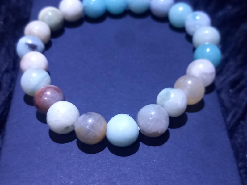 Natural Amazonite Bracelet with Mixed Gemstones | Morganite Beryl Jasper Agate gallery