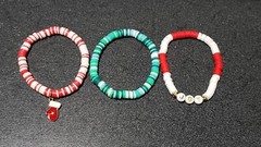 Handmade Polymer Clay 3 Bracelet, Christmas Womens Gift Set