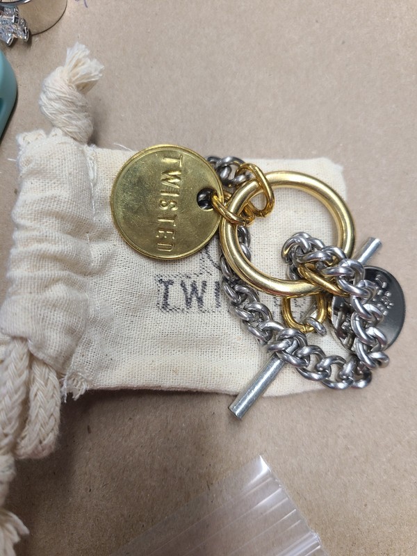 Twisted Silver Two Tone Toggle Bracelet gallery