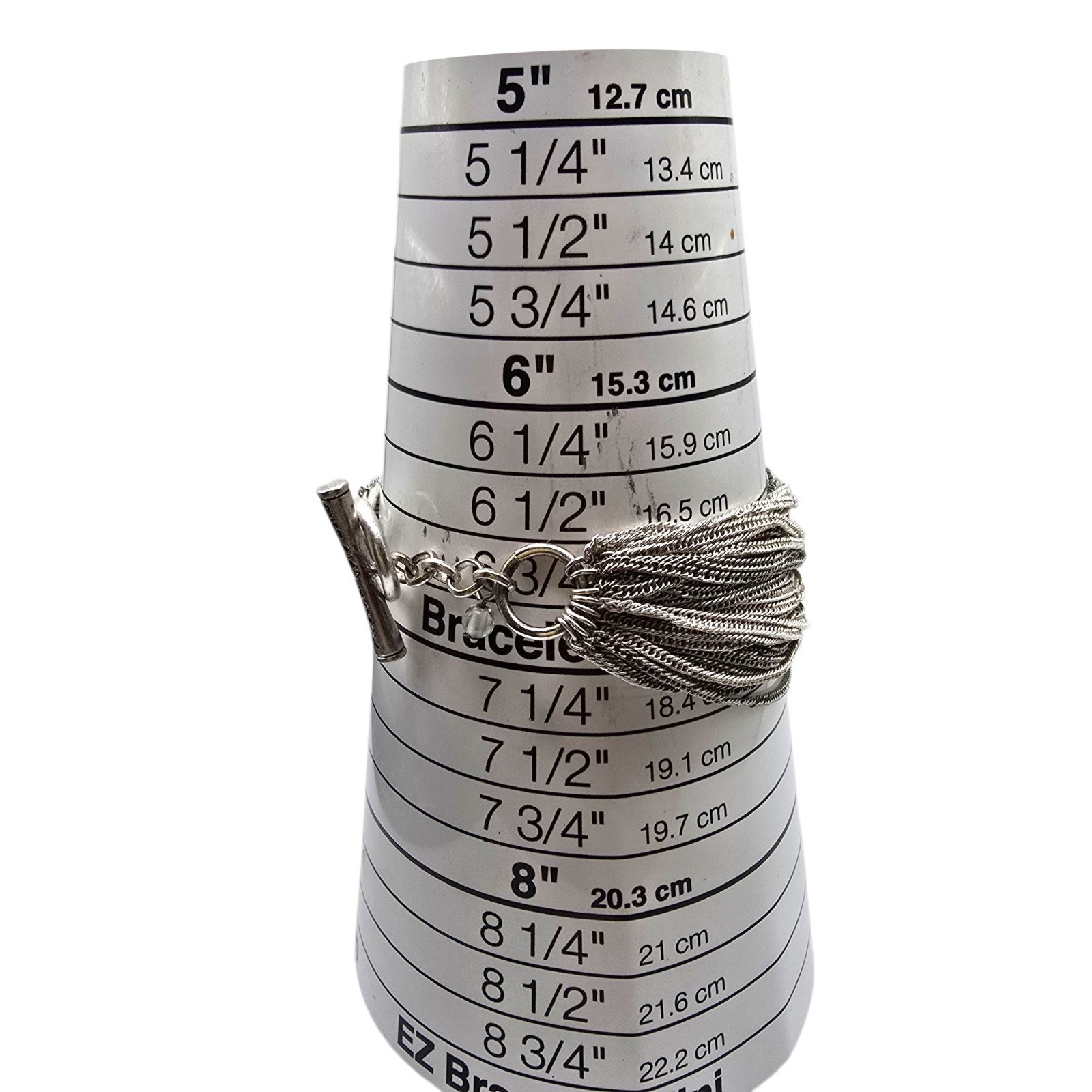 Bracelet Kenneth Cole Multichain Matte Silver Dark Gray Tone 6.5" SKU2361 gallery
