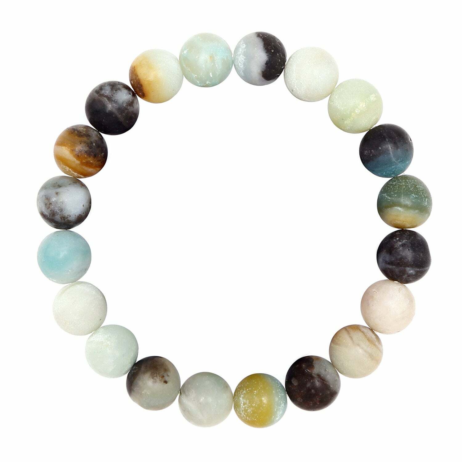 Amazonite Bracelet Matte Round Size 10mm 8mm 7.5" Length gallery