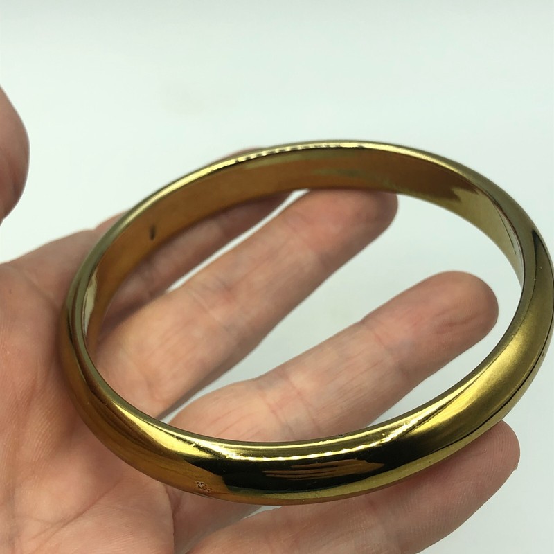 STATEMENT Gold Tone Shiny Plastic Bangle Stacking Retro Christmas Party Disco gallery