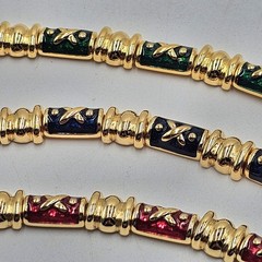 Joan Rivers Hugs And Kisses XO Bracelets Matched Set Green Red Black
