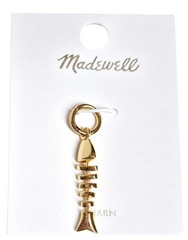Madewell Pieced Fish Charm Antique Gold Brass Nickel Safe NZ798 New with Tags