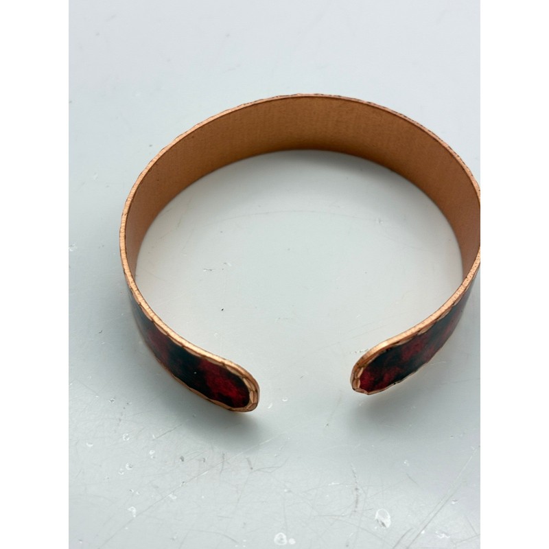 Copper Cuff Bracelets Lot of 3 Floral Feather Braided Western Boho Stackable gallery