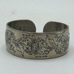 Kirk Stieff Pewter Floral Cuff Bracelet Chrysanthemum 900-11 November