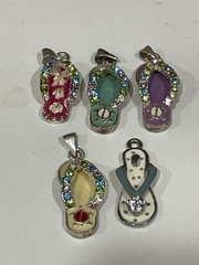 5 Bejeweled Flip Flop Sandal Charms 1 Inch In Size Beach Island Vibe