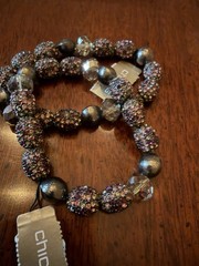 NWT Chico’s Purple Sparkly Estella Bracelets Originally $98++