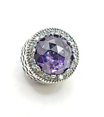 PANDORA Radiant Hearts Purple Crystal S925 ALE CZ Bracelet Charm Bead 791725NRP