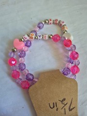 “LOVE ” and “XOXO” Heart Valentine’s Day Beaded Bracelet Set
