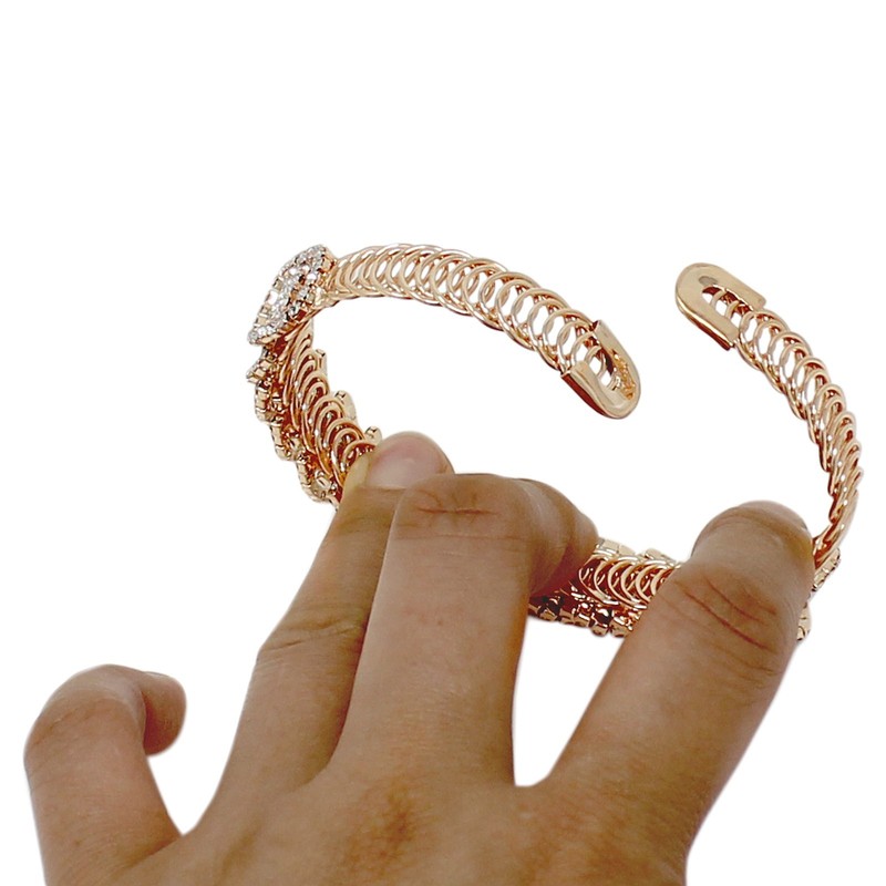 Sparkly Rhinestone Wrap Cuff Bracelet Gold Silver Rose Gold Tone gallery