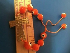 GOOD LUCK EVIL EYE ORANGE BEADED Lady Girl Men BIG CROSS CHARM BRACELET 6 7 8 9″